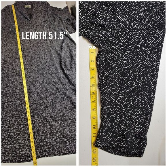 Mui Loco Vintage Black with White Polka Dots Maxi Dress Women's Plus Size 3X - Picture 9 of 15